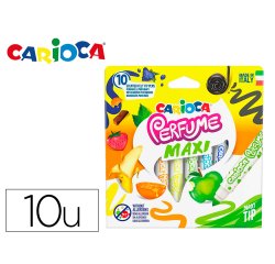 Rotuladores Carioca Perfumados punta maxi lavable caja de 10 unidades colores surtidos