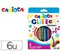 Rotulador carioca glitter purpurina punta 1 mm caja de 6 unidades colores surtidos