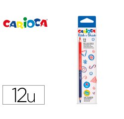 Lapices bicolor carioca rojo/azul caja de 12 unidades