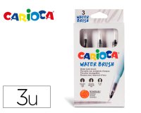 Pincel carioca recargable agua redondo caja de 3 unidades puntas surtidas
