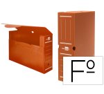 Caja archivo definitivo plastico liderpapel lomo 100 mm marron 360x100x260 mm