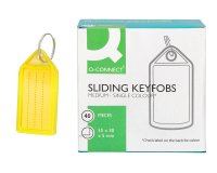 Llavero portaetiquetas q-connect premium color amarillo caja de 40 unidades