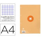 Recambio liderpapel A4 antartik 80 hojas 90g/m2 cuadro 5mm 4 taladros 1 banda con marco color amarillo