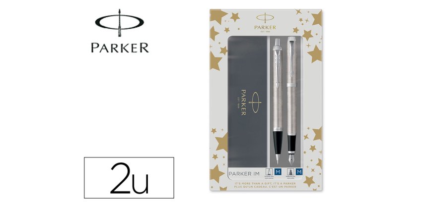 Juego parker im essential acero ct boligrafo + pluma