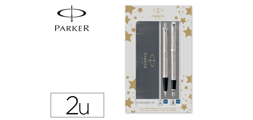 Juego parker im essential acero ct boligrafo + pluma