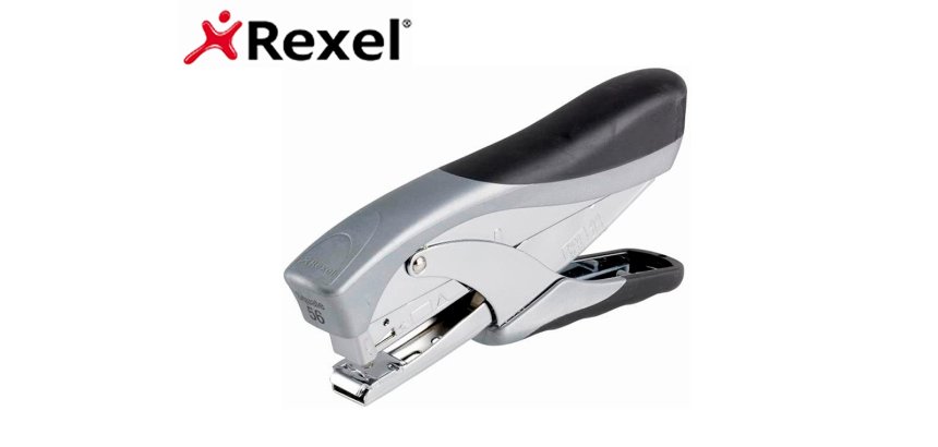 Grapadora rexel de tenaza squale 56 metalica capacidad de grapado 25 hojas usa grapas 24/6 y 26/6 color