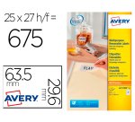 Etiqueta adhesiva avery blanca removible laser ink-jet fotocopiadora 63,5 x 29,6 mm caja de 675 unidades
