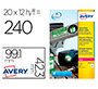 Etiqueta adhesiva resistente avery poliester blanco laser 99,1x42,3 mm caja de 240 unidades