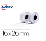 Etiqueta avery ondulada blanca permanente 26x16 mm para etiquetadora pl21/18 caja de 10 rollos de 1200 etiqietas