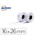 Etiqueta avery ondulada blanca permanente 26x16 mm para etiquetadora pl21/18 caja de 10 rollos de 1200 etiqietas