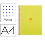 Cuaderno espiral a4 micro antartik dots tapa forrada 80h 90 gr rayado puntos 1 banda 4 taladros amarillo