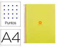 Cuaderno espiral a4 micro antartik dots tapa forrada 80h 90 gr rayado puntos 1 banda 4 taladros amarillo