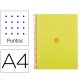 Cuaderno espiral a4 micro antartik dots tapa forrada 80h 90 gr rayado puntos 1 banda 4 taladros amarillo