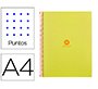 Cuaderno espiral a4 micro antartik dots tapa forrada 80h 90 gr rayado puntos 1 banda 4 taladros amarillo