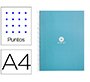 Cuaderno espiral a4 micro antartik dots tapa forrada 80h 90 gr rayado puntos 1 banda 4 taladros celeste