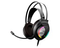 Auricular krom kappa gaming estereo con microfono flexible iluminacion led rgb rainbow longitud cable 210 cm
