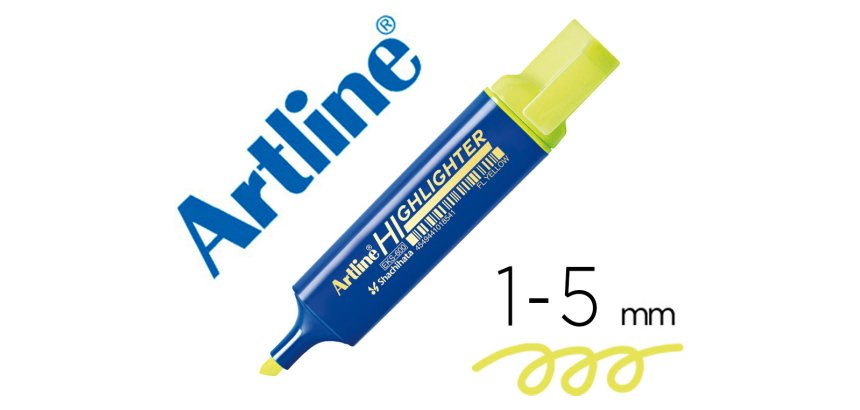 Rotulador artline fluorescente eks-600 amarillo punta biselada