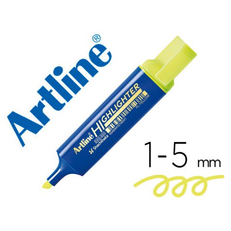 Rotulador artline fluorescente eks-600 amarillo punta biselada