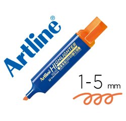 Rotulador artline fluorescente eks-600 naranja punta biselada