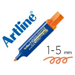 Rotulador artline fluorescente eks-600 naranja punta biselada