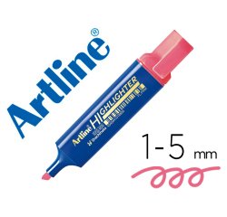 Rotulador artline fluorescente eks-600 rosa punta biselada