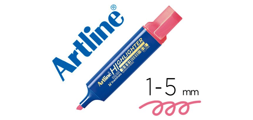 Rotulador artline fluorescente eks-600 rosa punta biselada