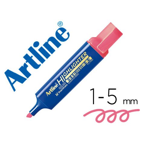 Rotulador artline fluorescente eks-600 rosa punta biselada