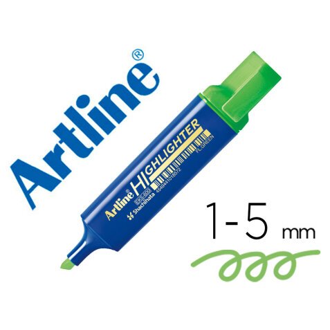 Rotulador artline fluorescente eks-600 verde punta biselada