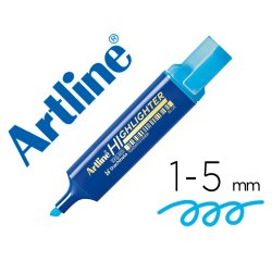 Rotulador artline fluorescente eks-600 azul punta biselada