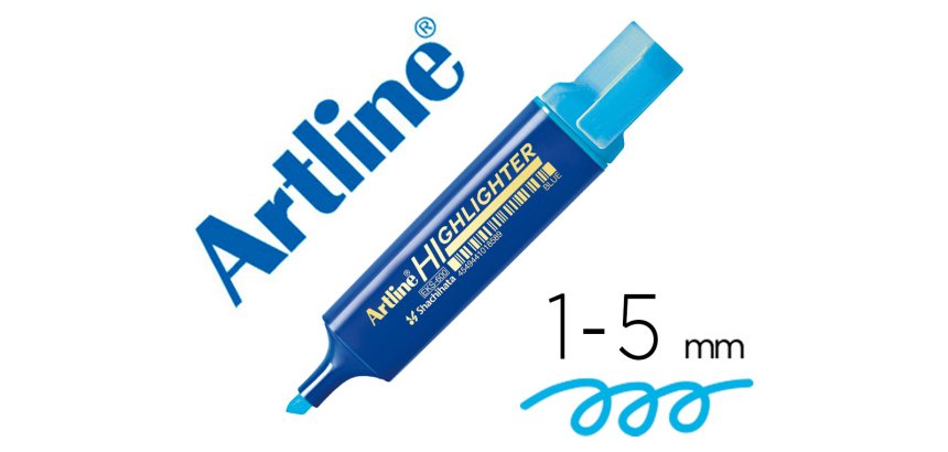 Rotulador artline fluorescente eks-600 azul punta biselada