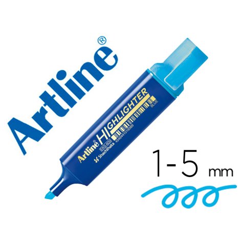 Rotulador artline fluorescente eks-600 azul punta biselada