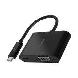 Adaptador belkin avc001btbk usb-c a vga + carga color negro