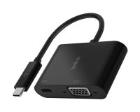 Adaptador belkin avc001btbk usb-c a vga + carga color negro