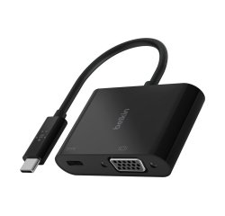 Adaptador belkin avc001btbk usb-c a vga + carga color negro