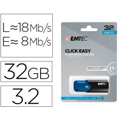 Memoria emtec usb 3.2 click easy 32 gb azul