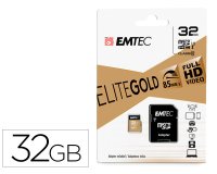 Memoria sd micro emtec class 10 gold con adaptador 32 gb