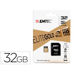 Memoria sd micro emtec class 10 gold con adaptador 32 gb