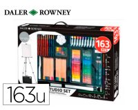 Set de pinturas daler rowney 163 piezas con caballete de aluminio plegable 500x70x727 mm