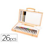 Maletin de pinturas acrilicas daler rowney madera 26 piezas 334x204x50 mm