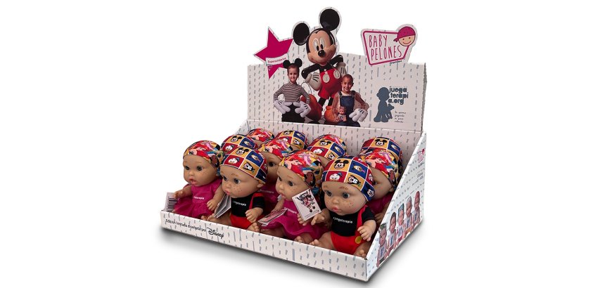 Muñeco baby pelon disney super solidario expositor de 12 unidades surtidas