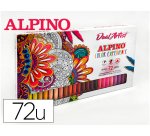 Rotulador alpino dual artist doble punta color experience estuche de 72 unidades colores surtidos