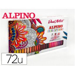 Rotulador alpino dual artist doble punta color experience estuche de 72 unidades colores surtidos