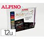 Rotulador alpino metallic lettering doble punta estuche de 12 unidades colores surtidos