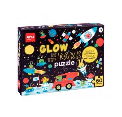 Puzle apli fluorescente espacio 60 piezas tamaño 6x6 cm