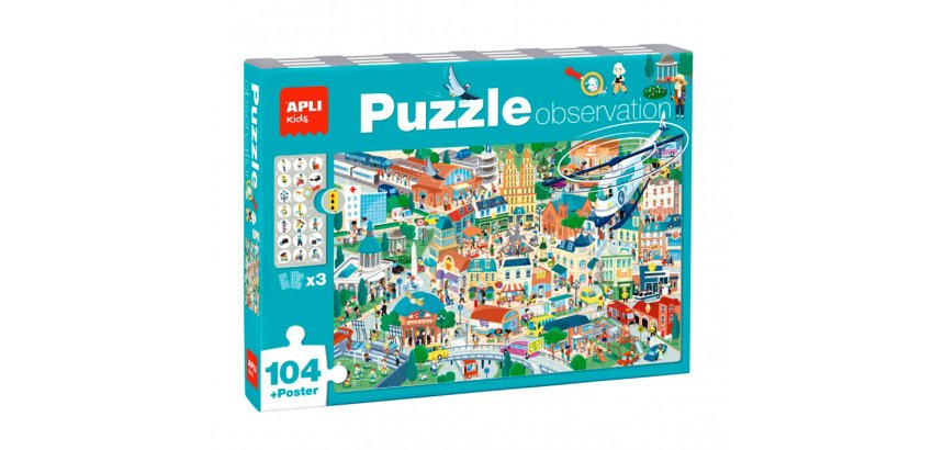 Puzle apli observacion de la ciudad 104 piezas tamaño 5x5 cm