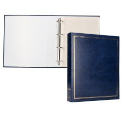 Album de fotos liderpapel anillas serie classic con 20 hojas autoadhesivas color azul