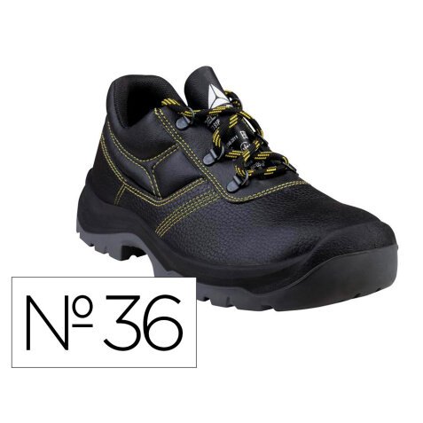 Zapatos de seguridad deltaplus piel crupon pigmentada suela pu bi densidad color negro talla 36