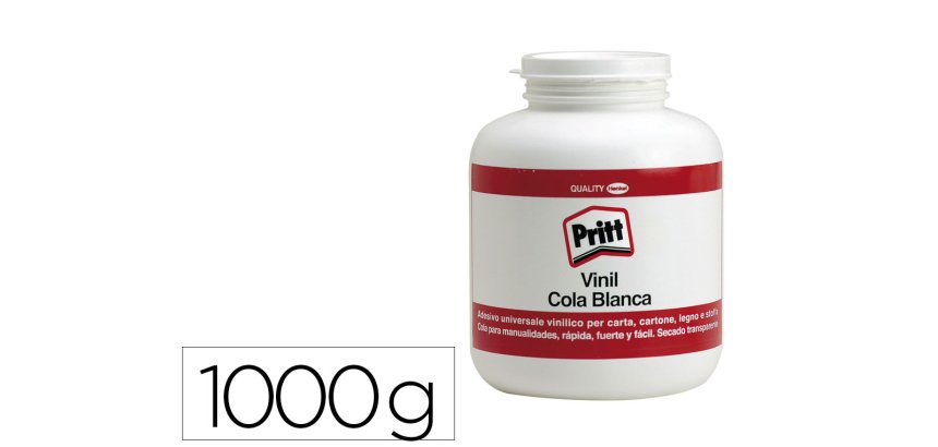 Pegamento cola vinilica pritt blanca bote de 1000 g