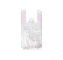 Bolsa camiseta reciclada 70% blanca 50 mc 35x50 cm apta legislacion de bolsas 2021
