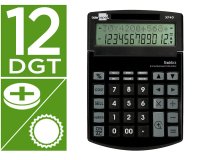 Calculadora liderpapel sobremesa xf40 12 digitos dos lineas solar y pilas negro 175x120x30 mm 40% reciclada